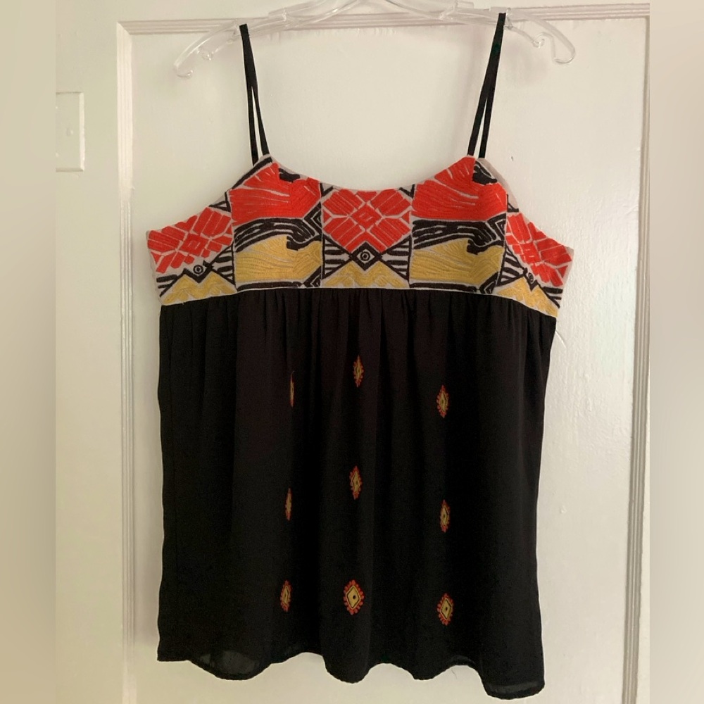THML Black and Red Smocked Camisole L